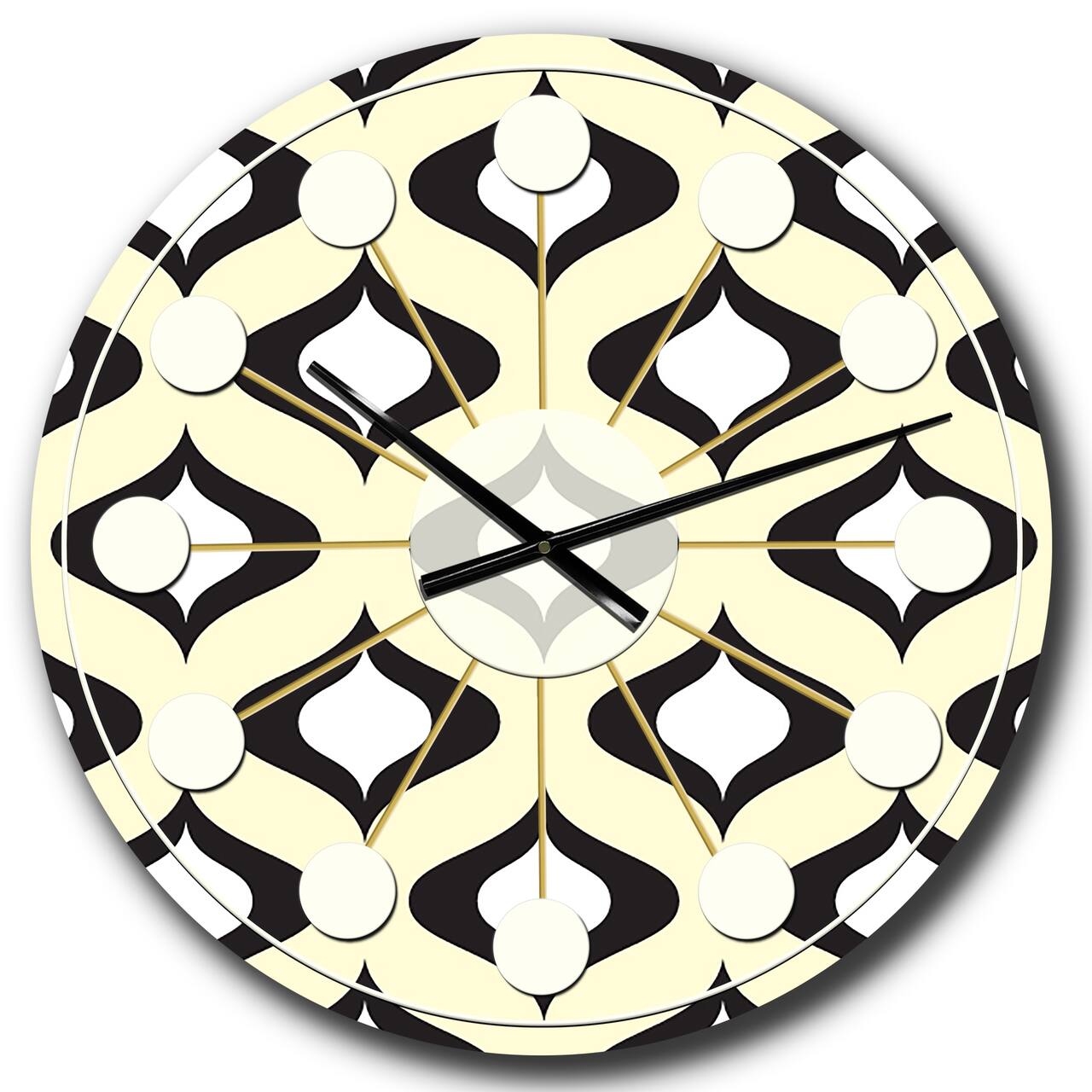Designart 'Retro Pattern Abstract Design Xiv Mid-Century Modern Wall Clock